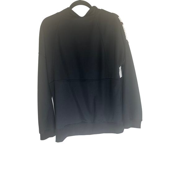 Unisex XL Cow Print Quarter-Zip Pullover Sweatshirt Black White Polyester - Picture 11 of 15